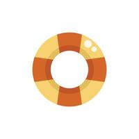 Orange and yellow lifebuoy floating on water helping to save lives in a minimalist style vector