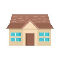 Modern suburban house with brown roof and windows displaying minimalist design vector