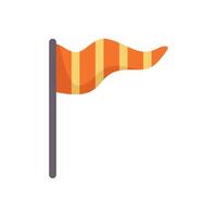 Orange and yellow windsock showing wind direction and strength vector