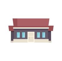 Small modern building with red roof showing minimalist architecture vector