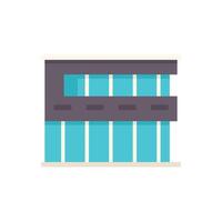 Modern office building featuring glass exterior and multiple floors vector
