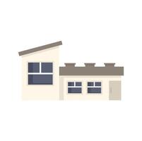 Modern suburban house with garage and sloped roof featuring multiple windows for sale or rent vector