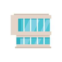 Modern office building featuring two floors with large windows vector