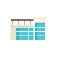 Modern office building with large windows and balcony facade vector