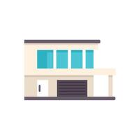 Modern suburban house with garage and balcony featuring large windows vector