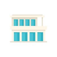 Modern two story building with balcony featuring large windows and minimalist design vector