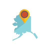 Location pin marking a point on a map of alaska vector