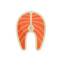 Fresh salmon steak icon. Cartoon of fresh salmon steak vector icon for web design isolated on white background