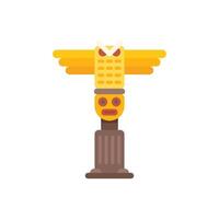 Traditional first nations totem pole standing isolated on white background vector