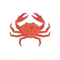 Red crab character showing claws open vector