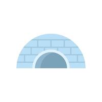 Traditional round igloo made of ice bricks for living in wintertime vector