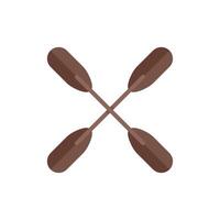 Four crossed kayak or canoe paddles icon forming an x shape vector