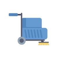 Professional cleaning equipment with rotating brush for floor cleaning vector