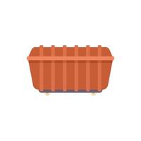 Large empty orange rubbish skip for construction waste management vector