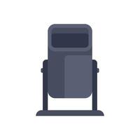 Metal trash can standing on tripod support base vector