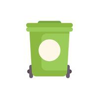 Green garbage bin illustrating environmental responsibility vector