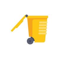 Yellow wheelie bin open lid recycling trash garbage vector