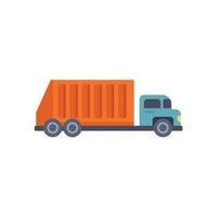 Garbage truck collecting waste and transporting it to recycling plant for processing vector