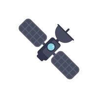 Space satellite orbiting earth transmitting signals vector