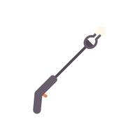 Handheld culinary torch creating a flame for cooking vector