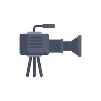 Professional digital video camera on tripod recording video blog vector
