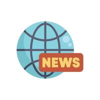 Globe icon showing news from around the world vector