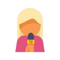 Television journalism with reporter holding microphone for interview vector