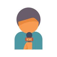 Journalist holding microphone reporting live news update vector