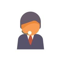 Icon of a smiling call center operator wearing a headset vector