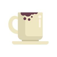 Coffee cup standing on white background with coffee stains vector