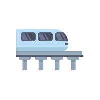 Modern high speed train moving on elevated railway track vector