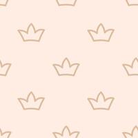 Crown Minimal doodle seamless pattern vector