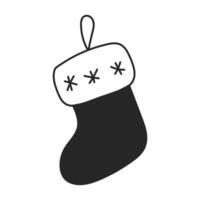 Christmas Stocking Hanging on Loop Doodle Icon vector