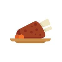 Roasted lamb shank with vegetables on a plate vector