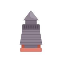 Tall stone lighthouse is standing on a red foundation vector