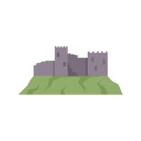 Simple vector illustration of an ancient castle standing on a green hill