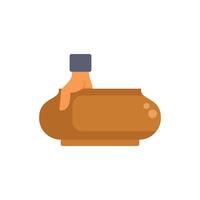 Businessman hand reaching into large empty container vector