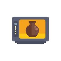 Retro television showing clay vase promoting history program vector
