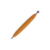 Dotting tool with wooden handle for pottery decoration vector