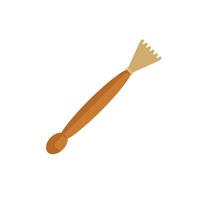 Wooden handle coffee tamper with metal base for espresso making vector