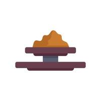 Balancing scale holding pile of brown sugar representing sugar consumption concept vector