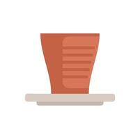 Clay cup standing on saucer minimalist illustration on white background vector