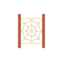Climbing wall with ropes shaped like spider web for playground recreation area vector