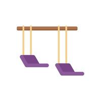 Empty double swing hanging on wooden bar vector