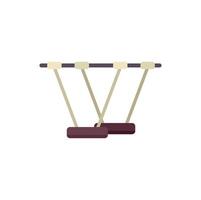 Double swing hanging on playground for kids fun vector