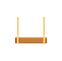 Wooden swing hanging on ropes isolated on white background vector