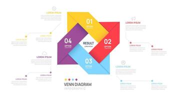 Infographic Venn diagram chart hexagonal template for business start up presentation vector