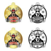 Beanie Deer 4X Ornaments vector