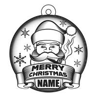 Santa with Cigar and Name Plate vector