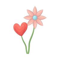 Illustration of flower with love vector